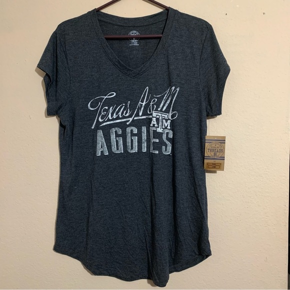 Tops - Texas A&M Aggies Gray V-Neck Short Sleeve Shirt Women's Size Large
